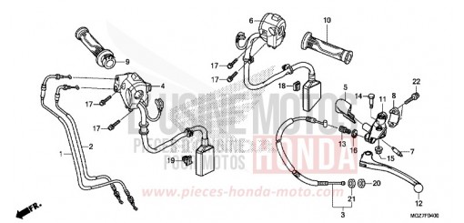 LEVIER DE GUIDON/COMMUTATEUR/CABLE CB500XAF de 2015